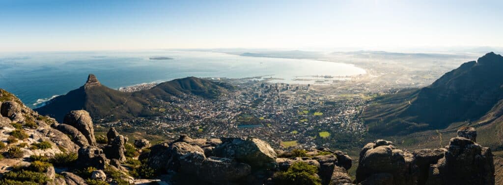 Panorama Blick auf Kapstadt, fotografiert vom Tablemountain
